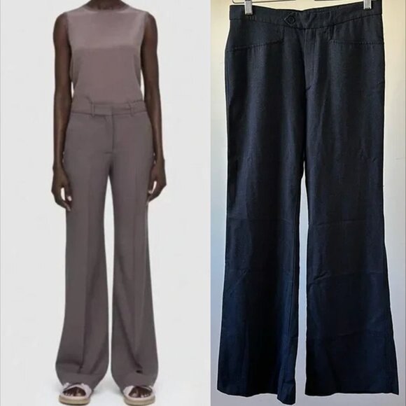 New Joseph 100% wool high rise wide leg flare leg minimalist career trouser pant
